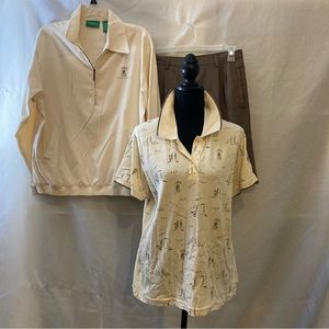 Liz Claiborne liz golf 3 piece set shorts polo pullover jacket